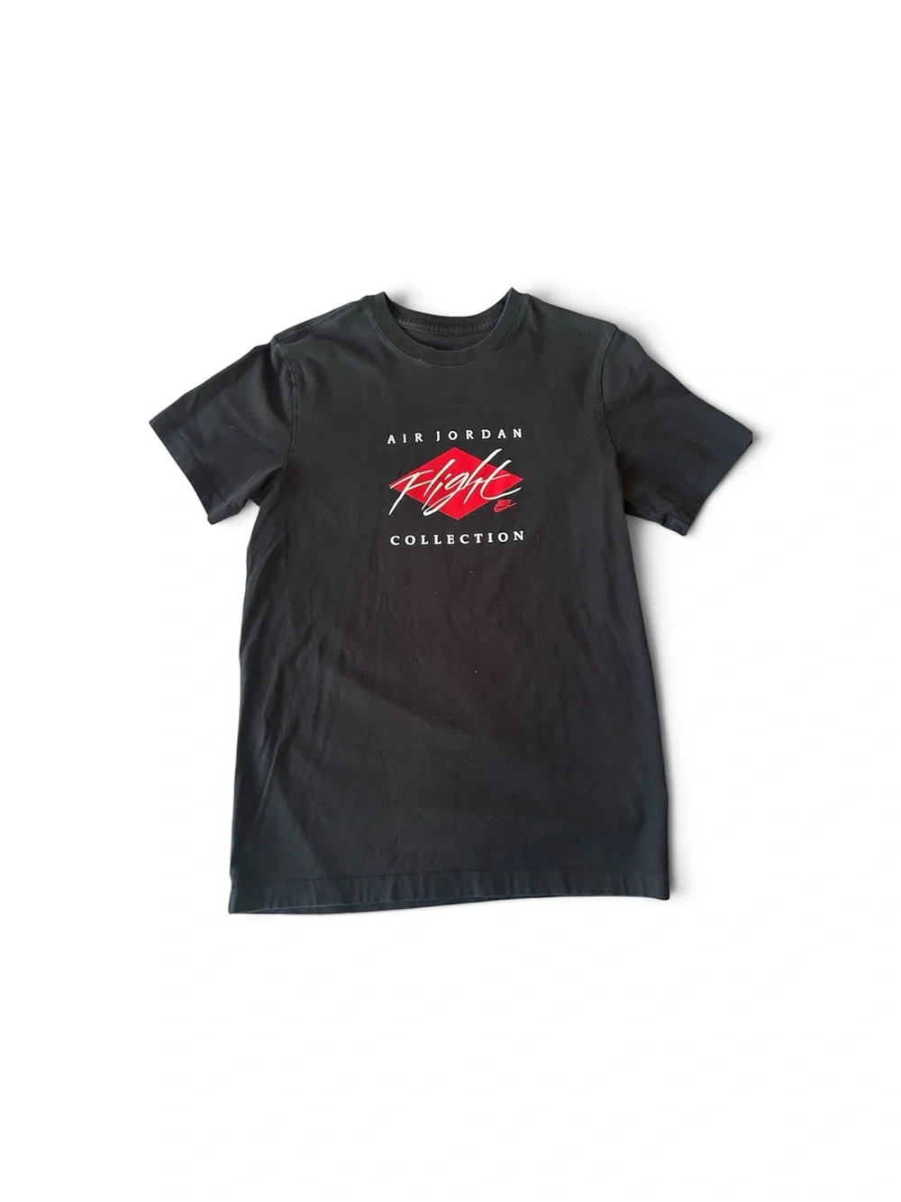 Jordan Black Short-Sleeve Tee with Red Flight Graphic